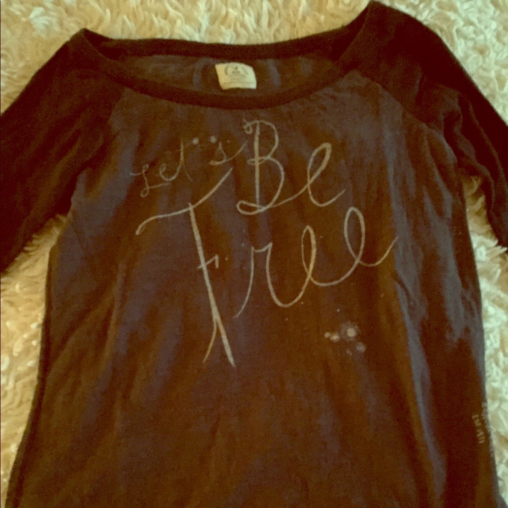 American Eagle Let’s Be Free Gray Tee